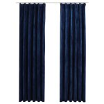 Vidaxl rideaux occultants et crochet 2pcs velours bleu foncé 140x175cm Vidaxl rideaux occultants et crochet 2pcs velours bleu foncé 140x175cm