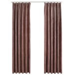 Vidaxl rideau occultant et crochet 2pcs velours rose antique 140x175cm