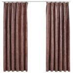 Vidaxl rideau occultant et crochet 2pcs velours rose antique 140x175cm