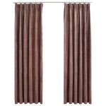 Vidaxl rideau occultant et crochet 2pcs velours rose antique 140x225cm