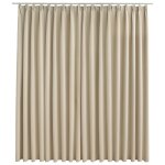 Vidaxl rideau occultant avec crochets beige 290x245 cm