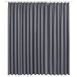 Vidaxl rideau occultant avec crochets gris 290x245 cm