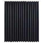 Vidaxl rideau occultant avec crochets noir 290x245 cm