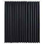 Vidaxl rideau occultant avec crochets noir 290x245 cm