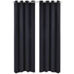 Vidaxl rideau occultant avec ?illets mtalliques 270 x 245 cm noir
