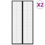 Vidaxl rideaux de porte anti - insectes 2 pcs et aimants noir 220x100 cm