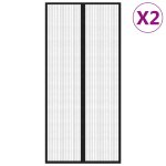 Vidaxl rideaux de porte anti - insectes 2 pcs et aimants noir 220x110 cm