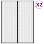 Vidaxl rideaux de porte anti - insectes 2 pcs et aimants noir 230x160 cm