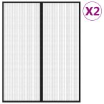 Vidaxl rideaux de porte anti - insectes 2 pcs et aimants noir 230x160 cm