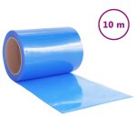 Vidaxl rideau de porte bleu 300 mmx2, 6 mm 10 m pvc
