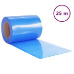 Vidaxl rideau de porte bleu 300 mmx2, 6 mm 25 m pvc