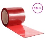 Vidaxl rideau de porte rouge 200 mmx1, 6 mm 10 m pvc