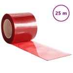 Vidaxl rideau de porte rouge 200 mmx1, 6 mm 25 m pvc