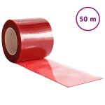 Vidaxl rideau de porte rouge 200 mmx1, 6 mm 50 m pvc