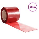 Vidaxl rideau de porte rouge 200 mmx1, 6 mm 50 m pvc