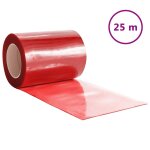 Vidaxl rideau de porte rouge 300 mmx2, 6 mm 25 m pvc