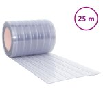 Vidaxl rideau de porte transparent 300 mmx2, 6 mm 25 m pvc