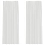 Vidaxl rideaux en voile avec boucles 2 pcs blanc 140x225 cm Vidaxl rideaux en voile avec boucles 2 pcs blanc 140x225 cm