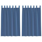 Vidaxl rideaux en voile avec boucles 2 pcs bleu royal 140x175 cm