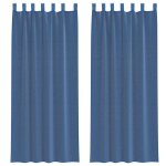 Vidaxl rideaux en voile avec boucles 2 pcs bleu royal 140x260 cm