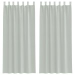 Vidaxl rideaux en voile avec boucles 2 pcs gris clair 140x245 cm