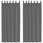 Vidaxl rideaux en voile avec boucles 2 pcs gris fonc� 140x225 cm