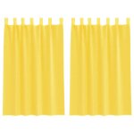 Vidaxl rideaux en voile avec boucles 2 pcs jaune 140x175 cm Vidaxl rideaux en voile avec boucles 2 pcs jaune 140x175 cm