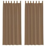 Vidaxl rideaux en voile avec boucles 2 pcs marron clair 140x260 cm
