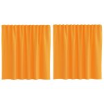 Vidaxl rideaux en voile avec boucles 2 pcs orange 140x140 cm