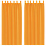 Vidaxl rideaux en voile avec boucles 2 pcs orange 140x225 cm