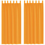 Vidaxl rideaux en voile avec boucles 2 pcs orange 140x245 cm