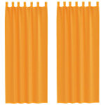 Vidaxl rideaux en voile avec boucles 2 pcs orange 140x260 cm