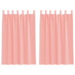 Vidaxl rideaux en voile avec boucles 2 pcs rose 140x175 cm