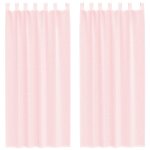 Vidaxl rideaux en voile avec boucles 2 pcs rose clair 140x245 cm