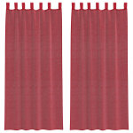 Vidaxl rideaux en voile avec boucles 2 pcs rouge bordeaux 140x245 cm Vidaxl rideaux en voile avec boucles 2 pcs rouge bordeaux 140x245 cm
