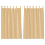 Vidaxl rideaux en voile avec boucles 2 pcs sable 140x175 cm