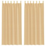 Vidaxl rideaux en voile avec boucles 2 pcs sable 140x225 cm