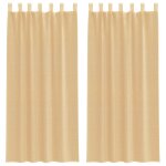Vidaxl rideaux en voile avec boucles 2 pcs sable 140x245 cm
