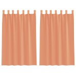 Vidaxl rideaux en voile avec boucles 2 pcs terre cuite 140x175 cm