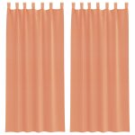 Vidaxl rideaux en voile avec boucles 2 pcs terre cuite 140x245 cm