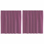 Vidaxl rideaux en voile avec boucles 2 pcs violet 140x140 cm