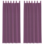 Vidaxl rideaux en voile avec boucles 2 pcs violet 140x260 cm