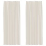 Vidaxl rideaux en voile � ?illets 2 pcs couleur cr�me