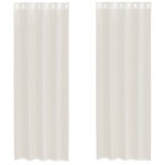 Vidaxl rideaux en voile avec ?illets 2 pcs cr�me 140x260 cm