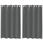 Vidaxl rideaux en voile avec ?illets 2 pcs gris fonc� 140x175 cm