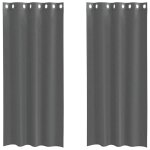 Vidaxl rideaux en voile avec ?illets 2 pcs gris fonc� 140x225 cm