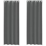Vidaxl rideaux en voile avec ?illets 2 pcs gris fonc� 140x260 cm