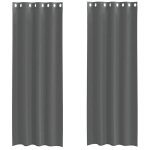 Vidaxl rideaux en voile avec ?illets 2 pcs gris fonc� 140x300 cm