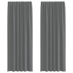 Vidaxl rideaux en voile � ?illets 2 pcs gris fonc�