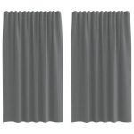 Vidaxl rideaux en voile � ?illets 2 pcs gris fonc�